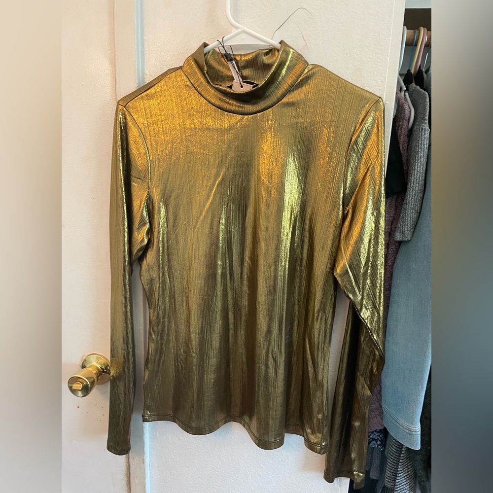 Gold metallic blouse